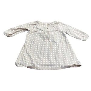 Baby GAP Dress, Size 3-6 Months, Pale Pink With White Polka Dots, Long Sleeve